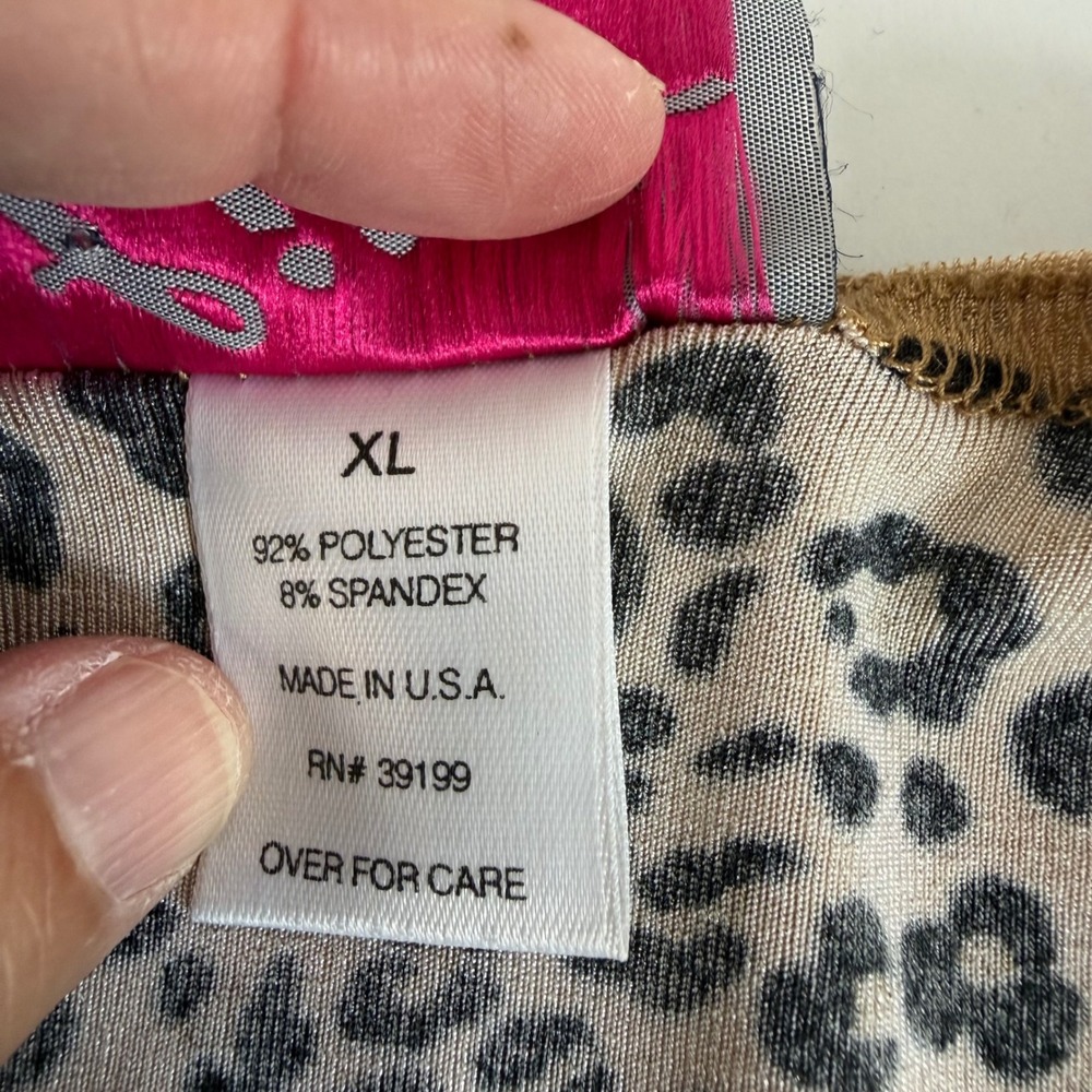 Vintage Leopard Cheetah Print Short Sleeve Cardigan Stretch USA Y2K Retro - Picture 3 of 7